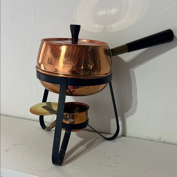 Other - Vintage Copper Fondue Set with Black Handle. FREE SHIPPING on this item!